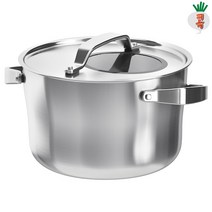 이케아 냄비 센수엘 냄비+뚜껑 스테인리스/그레이 5.5L 양수 요리 전골 캠핑