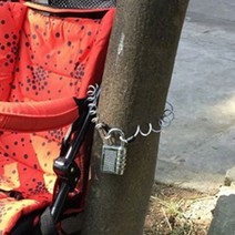 자물쇠용 와이어스프링 1M 1.5M 도난방지 시건장치 전화기줄, 1.5M/블랙