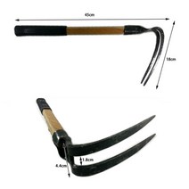 YN협력업체 2발 괭이 쇠스랑 약초괭이 고무손잡이 45cm 곡괭이 두발괭이 모종, 1개