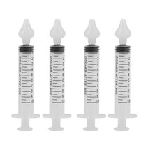 Huante 4 pcs 아기 코 깨끗한 바늘 튜브 유아 베이비 케어 비강 흡인기 클리너 10 ml 비염 와셔, 1set, Transparent