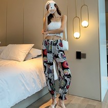 빅사이즈 여성 썸머바지 여름 쿨바지 밴딩 몸빼 조거 팬츠