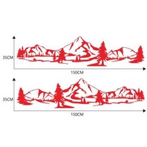 뜨거운 판매 150cm RV 스티커 트리 데칼 산악 장면 자동차 숲 비닐 그래픽 키트 캠핑 트레일러 액세서리, 2pc Red 150x35cm, 05 2pc Red 150x35cm