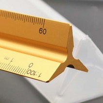 30cm 알루미늄 삼각형 스케일 금속 기술 건축가 엔지니어 눈금자 1:20 1:150 디자인 제도 1 피스, Golden 30cm