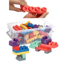 100pcs 소프트 안전 아기블럭 말랑블록 경량 첫블럭