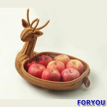 ForU78 사슴모양 인조라탄 인테리어 수납바구니 2개 야외의자 야외평상 야외용테이블, 브라운*본상품, 상세페이지 참조