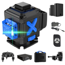 그린 레이저 레벨기 수평기 양방향 공구 전자 미니 라인 타일 먹줄 디지털 수직, 8라인 그린 배터리2(잔량X)+베이스