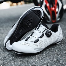 TABOLU 로드바이크 MTB 입문용 클릿슈즈 평페달슈즈 자전거신발, 38, 화이트(로드클릿)