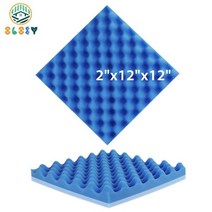 흡음판 흡음제 실내 방음벽 방음 폼 개 단열 홈 뮤직 스튜디오 에그 크레이트 패널 인테리어, 6 개, JD-Blue, Medium Density