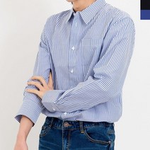 데일리 봄가을 잔스트라이프 면남방 OOTD 데님룩 댄디스타일 청셔츠 남친코디 환절기패션 사회초년생선물