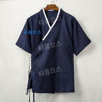 남성 개량 마 반소매 법복 썸머 저고리 계량, 하얀색, 1개
