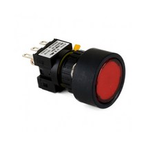 2A2B 푸쉬온 자동 복귀 리턴 전원 스위치 매입형 24V DC LED ON-(ON) 16mm KBL160M-L3C2, 옐로우 [KBL-160M-LY2]