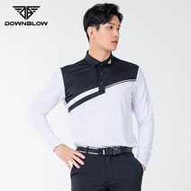 다운블로우 남성골프웨어 긴팔티셔츠(화이트) 라운딩 필드복 골프옷 남성 상의 카라티 골프복장 연습