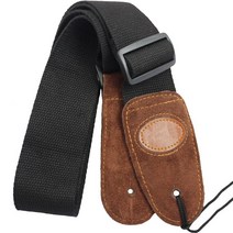 어쿠스틱/포크/클래식 기타 그레이스 스트랩에 대 한 1pcs 정품 가죽, [04] Black
