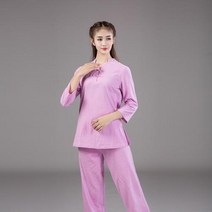 명상복 생활 수련 여성 남자 명상 다도 요가 의류, 색상8+L