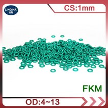 고무오링 10 개/몫 고무 링 녹색 FKM O 씰 CS1mm 두께 OD3/4/5/6/7/7.5/8/9/10/11/12/13mm 가스켓 와셔, [10] 11x9x1mm, [03] 30pieces