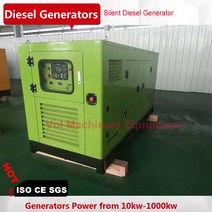 디젤 발전기 6개의 실린더 디젤 엔진 100 구리 와이어 교류기 3 상 연료 탱크와 조용한 75kw 발전기, 한개옵션0