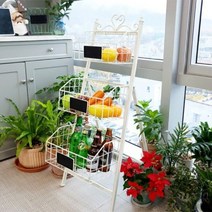 DS B93미엘르 3단 철제 바스켓 카페 소품 바구니 선반.리빙톡톡(무료배송), 빈티지블루