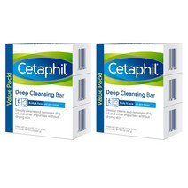 Cetaphil 세타필 딥 클렌징 바 비누 4.5oz(127g) 3개입 2팩 Deep Cleansing Bar Face & Body for All Skin Types, 2개