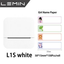 스마트폰사진인화기 휴대폰 사진출력 LEMIN-L1S 무선 라벨 프린터 휴대용 포켓 핸즈프리 열전사 메이커 고, 04 L1S 1Girl name