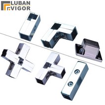 각파이프조인트 각관 25mmx25mm 스테인리스 스틸 튜브 사 튜브 플랜지 옷걸이캐비닛 프레임 액세서리용 사 튜브 커넥터, 모양 x