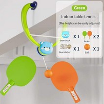 테니스연습기 행잉 탁구 트레이너 2 라켓 & 7 연습 볼 테이블 홈 셀프 세트 실내, 02 Green 1 ball