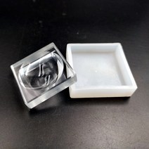 사각형 배아 접시 얇은 바닥 깊은 오목 유리 슬라이드 현미경 액세서리 배아 계산 관찰 40x40mm, 04 only silicone cover