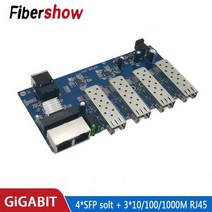 기가비트 이더넷 스위치 파이버 산업용 등급 4 sfp 포트 2 RJ45 10/100/1000M PCB 보드 4F3E 미디어 컨버터, [01] the only PCBA