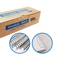 팬시로비 제본용 더블 와이어링 WIRE RING 3:1/9.5mm 1갑 100개입 트윈링 흑색/백색, 백색