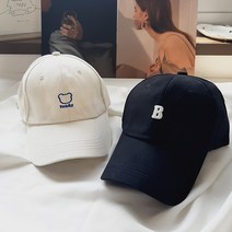 2개 야구모자 곰돌이&B 아이보리 블랙 남녀공용 볼캡