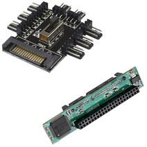 멀티 웨이 스플리터 냉각기 냉각 팬 허브 PC & 2.5 인치 IDE ~ SATA 어댑터 랩톱을 변환 44 핀 남성 IDE PATA, 하나, 블랙 & 그린