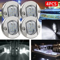 DC 12V 방수 RV 해양 보트 요트 액세서리 상인방 6LED 선미 조명 라운드 ABS 차가운 흰색 LED 테일 램프 라이트, [03] 4pcs white, [03] 4PCS white