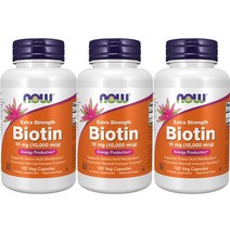 나우푸드 엑스트라 스트렝스 비오틴 베지 캡슐, 120정, 3개