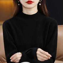 양털니트 미드 반폴라 캐시미어스웨터 여성 두꺼운 이너 풀오버 후드 겨울 가을 타입 4980082098