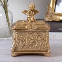 소품 악세사리 보관용 앤틱 보석함 악세사리함 빈티지보석함 돌반지케이스 아내선물 골드악세사리 목걸이, 화이트