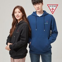 게스 guess 정품 NL4K0221 유니 미니로고 기모 세미오버핏 후디