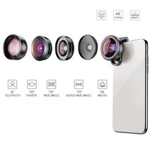 캠코더렌즈 카메라렌즈 APEXEL-프로페셔널 5 인 1 카메라 폰 렌즈 키트 4K HD 와이드 매크로 망원경 슈퍼, 한개옵션0