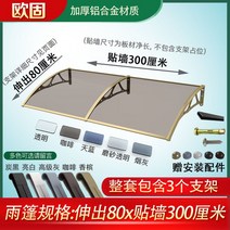 캐노피 천막 어닝 빗물 막이 창문 설치 부식방지 알루미늄 합금, 확장 80x300cm 알루미늄 합금 강화 캐노피