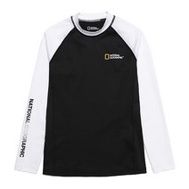 정품 내셔널지오그래픽 N202WRG430 여성 소매배색 스몰 로고 래쉬가드 CARBON BLACK