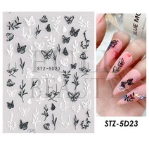 1 pc 디자인 손톱 장식 네일 접착제 손톱 장식 슬라이더 접착제 네일 데칼 SASW5D, STZ5D23
