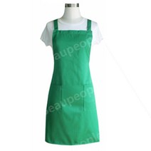 앞치마 맞춤형 로고 크리에이티브 스트랩 앞치마 데일리 숄더 앞치마 샵 작업복 심플 디자인, 70x75, 초록