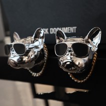 [1+1세트] 픽도큐먼트 크롬 차량용 불독방향제 디퓨저 2개, 블랙+로즈골드, 로즈 플라워 10ml