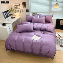 DFMEI 경럭셔리 올코튼 퓨어 4종세트 워싱 순면 AB판 기숙사 3종세트 침대시트 이불커버 침구