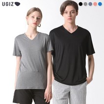 UGIZ 소프트 텐션 브이넥 티셔츠 남녀공용