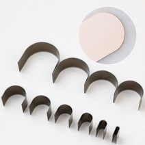 홈공방 가죽공예 모양 펀치 패턴 몰드 10 개대 반 라운드 반원 벨트 꼬리 일본 직경 5-55mm, 10개 세트