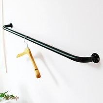 코코디피 굵은봉 옷가게 벽면행거 벽행거 옷걸이철제 튼튼한 파이프 의류매장용 행거, 가로 100cm+검정색