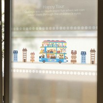 무점착투명시트_캐릭터월드 3층버스_B01_W90xH120cm, 단품