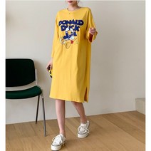(디즈니정품) 도날드 캐릭터 여성 박스 긴팔 원피스 / 홈웨어원피스 / 팝콘샵
