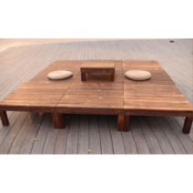 조립데크 캠핑장 바닥 테이블 마루 야외 원두막 마루, 100x90x18cm