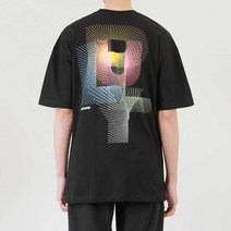 문컬렉션 5부 오버핏 반팔티 남녀공용 네온그래픽