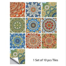 벽 바닥타일 10 개/대 만다라 Style 크리스탈 Hard 타일 세라믹 스티커 주방 옷장 홈 Decor Art 껍질 & 스틱 데칼보다 reballing bga, 12.MZ-2-103 - 20cmX20cmX10pcs
